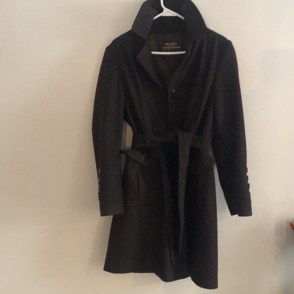 Tailored  Chocolate Brown Wool/Cotton Trench Coat Size 10 Novelti Adorab…